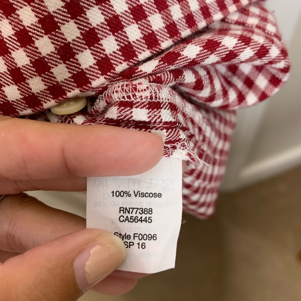 Madewell red white t-shirt dress gingham check - Picture 4 of 6